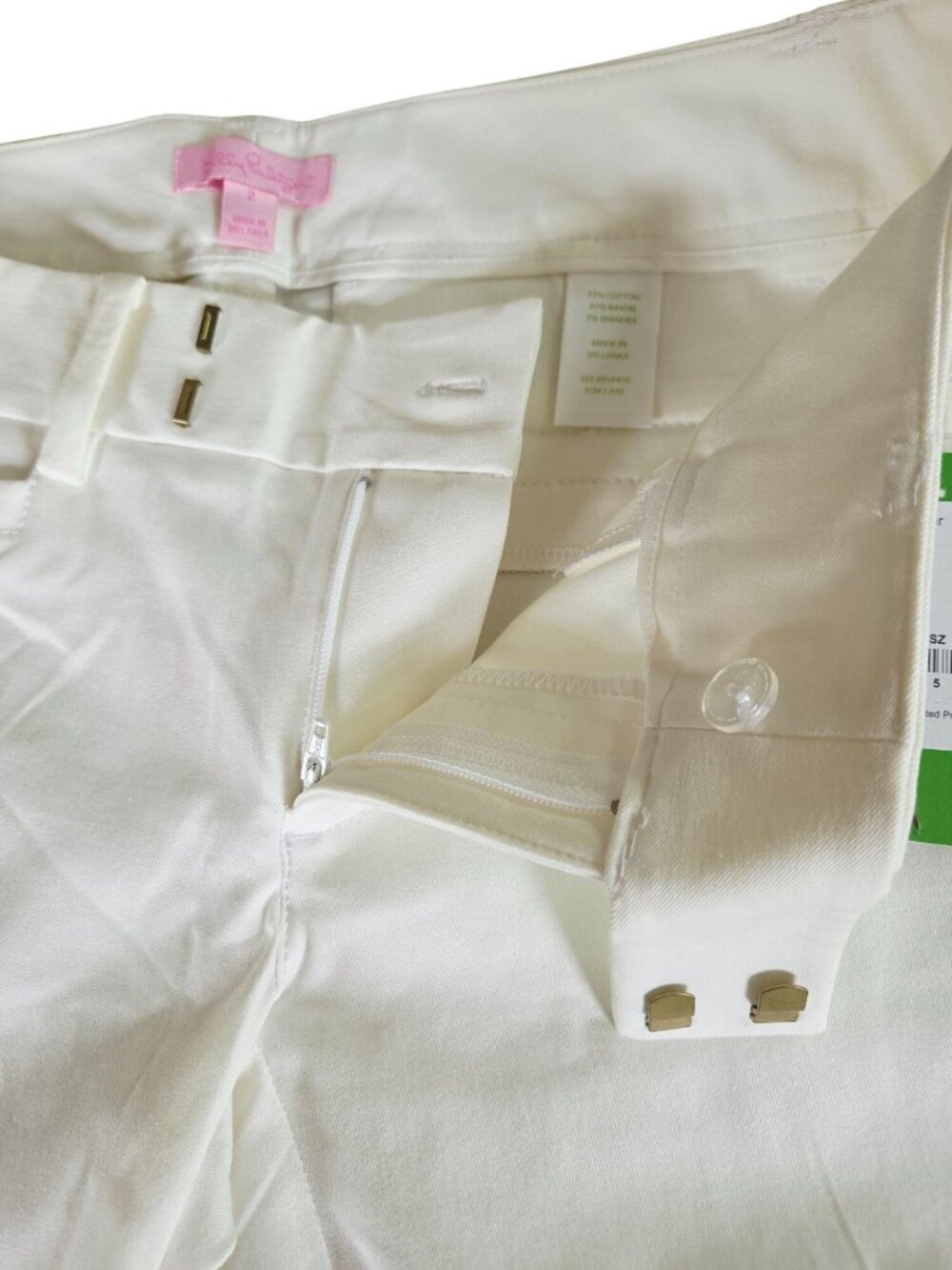 Lilly Pulitzer Leigh Trouser Resort White Size 2 Cotton Blend Womens Pants New W - Picture 8 of 10